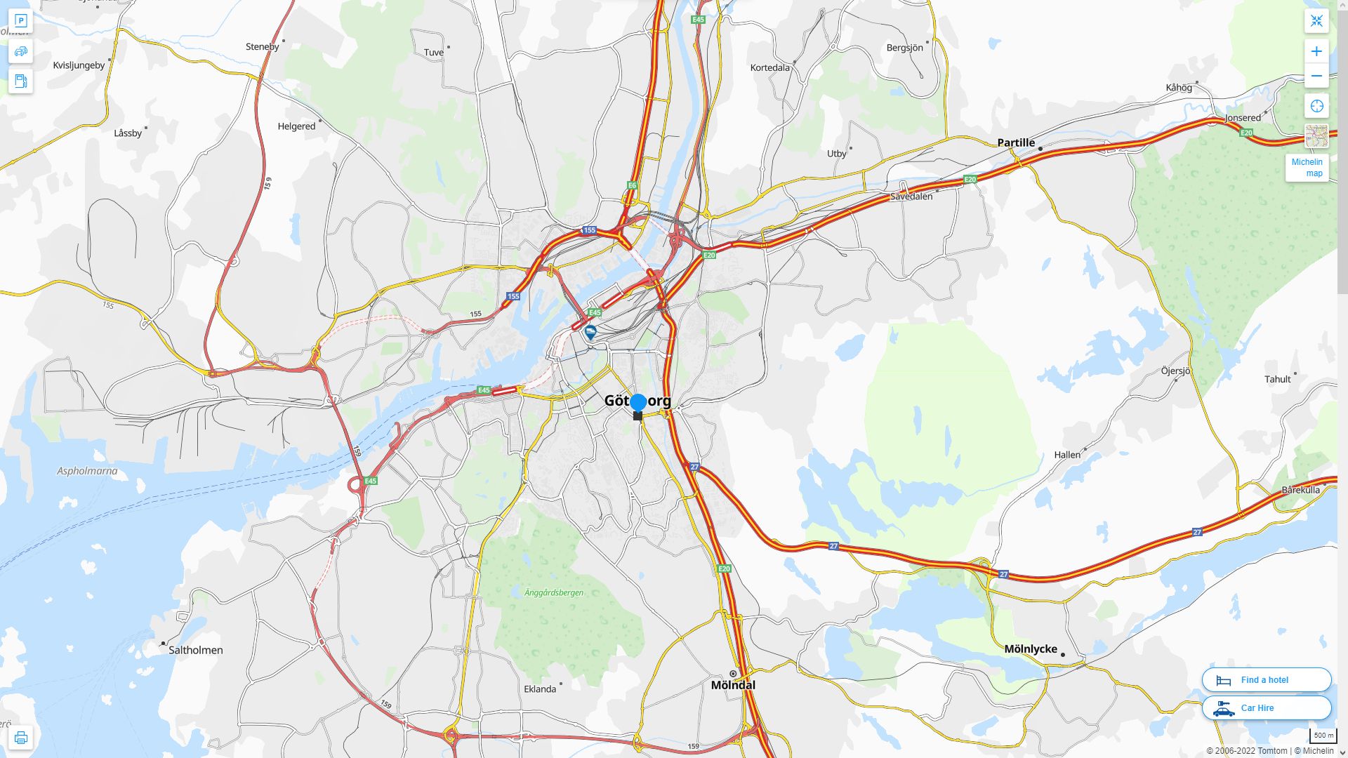 Goteborg Suede Autoroute et carte routiere